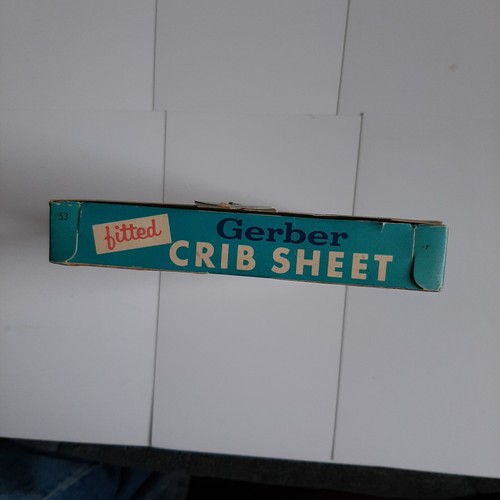 Lenzuolo culla vintage Gerber misura standard bianco NOS in confezione mai usato - Foto 7 di 7