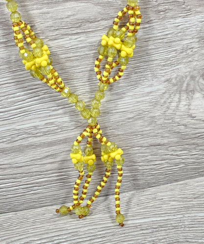 26" Orishas Religion Yoruba Ifa Santeria Yemaya Mazo Necklace with Ilde Yellow - Picture 2 of 10