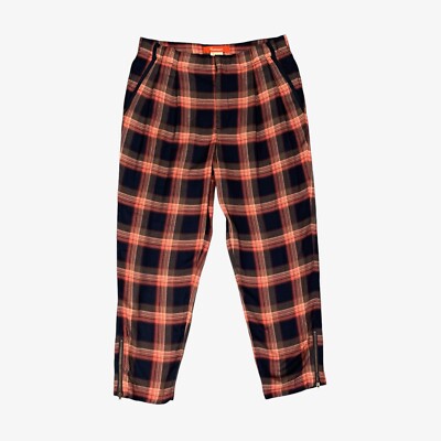 Cartonnier Pants Womens 6 Multi Comfy Plaid Ankle Zip Fly Tapered Anthropologie