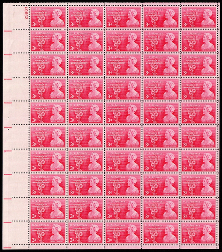 Scott #977 Moina Michael Veteran Poppies Sheet of 50 Stamps - MNH P#23967 UL - Picture 1 of 2