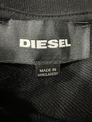 Diesel Sweatshirt Mens XXL Black Industry Graphic Spell Out Pullover Crewneck - Picture 7 of 14