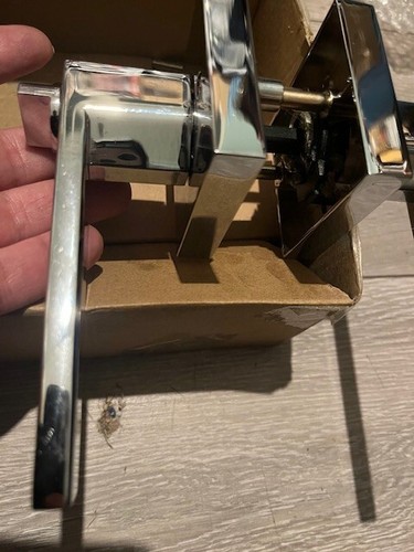 Probrico Satin Nickel gleichschließend Türhebel, quadratischer Eingang Schlossset Haustür Büro - Bild 10 von 11