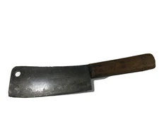 Vintage NICHOLS BROS Greenfield Mass Cleaver w/ Wooden Handle (6" Blade)