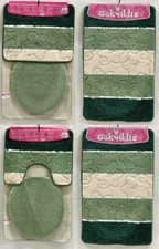 Badgarnitur 3 Teilig Badteppich Badezimmergarnitur 80 x 50 cm Dunkelgrün Bunt