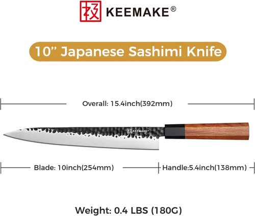 Cuchillos de cocina KEEMAKE afilados de acero inoxidable cuchillo de chef rebanar cubiertos herramientas - Imagen 11 de 46