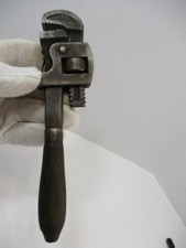 Vintage PARKER Tool 8" Pipe Wrench w/ Wooden Handle, Forged, New York, USA, VGC