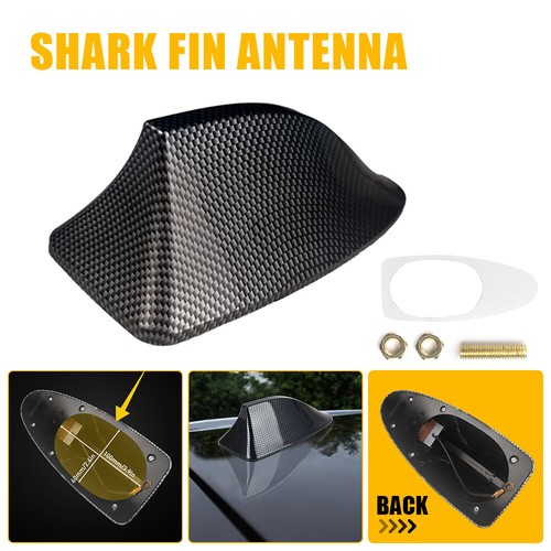 Carbon Fiber Shark Fin Roof AM FM Antenna Radio Car AUTO Aerial Universal Black - Picture 13 of 13