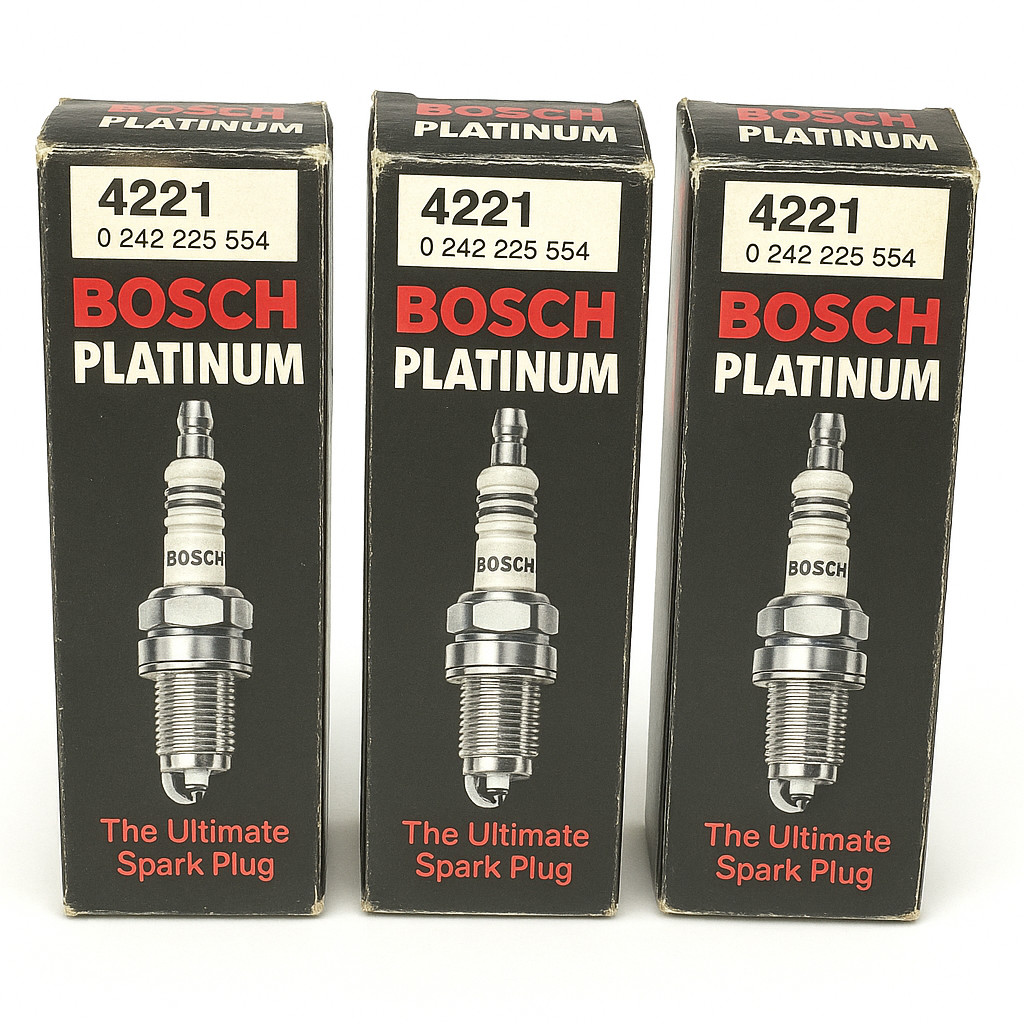 Lot of 3 Genuine Bosch Platinum Spark Plugs 4221 0242225563 WR9DPX NOSâ