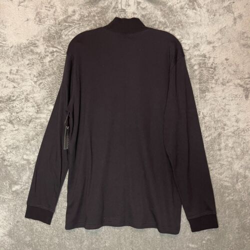 Covington Men Classic Black Stretch Easy Care Mock Neck Long Sleeve Shirt M NWT - Picture 2 of 11