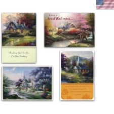 Thomas Kinkade All Occasion Greeting Cards - 12 Inspirational Boxed Set