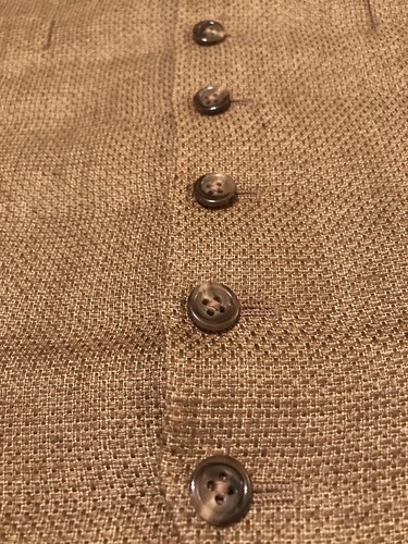 Ralph Lauren Gent’s Size 40R 100% Flax Linen VEST Khaki Made In Slovakia - Picture 3 of 7