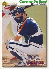 162 CRAIG BIGGIO HOUSTON ASTROS  BASEBALL CARD UPPER DECK 1992