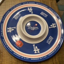 LA Dodgers Chip And Dip Tray Platter 14" Jack in the Box Stadium Giveaway