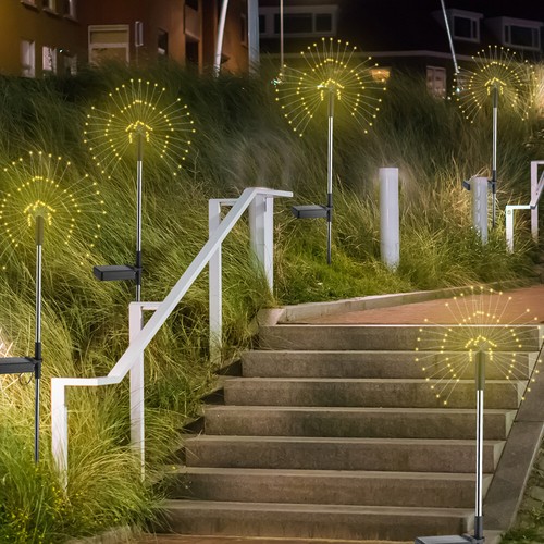 2 120LED Solarleuchte Pusteblume Licht Lichterkette Solarlampe Außen Garten Deko - Bild 5 von 24