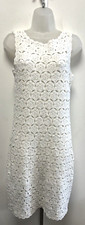 NEW! Jaeger Small UK8-10 ivory floral crochet dress with separate lining