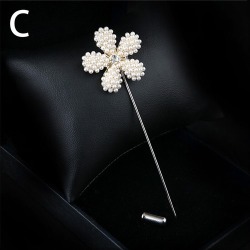 Elegant Women Flower Pearl Crystal Pin Brooch Shawl Charm Wedding Party Jewelry - Picture 4 of 24