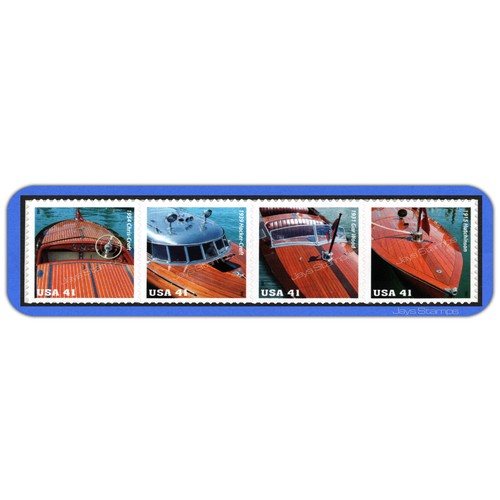 2007 VINTAGE MAHOGANY SPEEDBOATS Strip of 4 MINT Stamps random order # 4160-63 - Picture 2 of 2