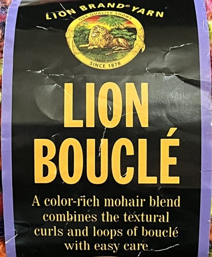 Lion Brand Lion Boucle Yarn GELATO #207 Blue Green Fuchsia Orange Purple - Picture 4 of 6