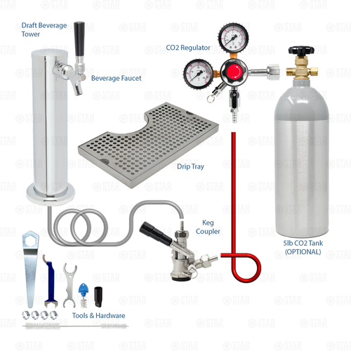 Kit de conversión de 1 grifo Tower Draft Beer Sankey D Kegerator Keezer tanque de CO2 5 lb - Imagen 12 de 13