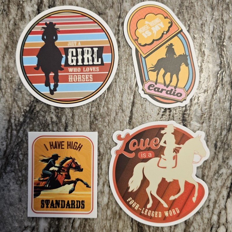 Horse Stickers Riding Horses  Crafts Planner Supply Scrapbook Equestrian - 3”x3”