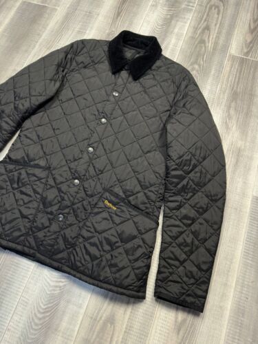 Barbour Heritage Liddesdale Quilted Jacket Black Button Men Size S - Picture 3 of 19