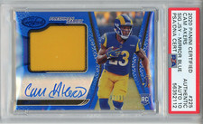 Cam Akers Autographed 2020 Panini Certified Freshman Fabric Mirror Blue Patch Ro