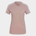 ADIDAS WOMENS T SHIRT SLIM 3 STRIPES TOP CASUAL GYM SPORTS T-SHIRT PINK XS-XL