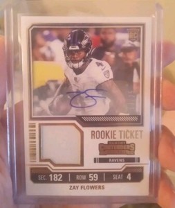 Zay Flowers 2023 Panini Contenders Rookie Ticket AUTO JSY RC /25