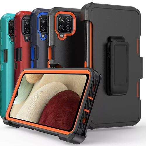 Für Samsung Galaxy A12 Hülle Handy Cover Stoßfest Gürtel Hartglas Display - Bild 1 von 29