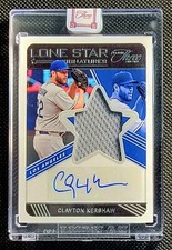 CLAYTON KERSHAW #/35 2022 Three And Two LONE STAR Signatures ENCASED PATCH AUTO 