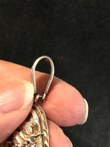 Large Sterling Silver Jesus Oval Pendant Signed 1 of a Kind - Bild 8 von 12