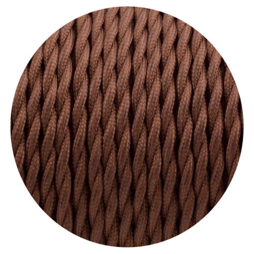 2/3 Core Twisted Braided Fabric Cables Vintage Style Coloured Wire Lamp Flexible - Picture 40 of 95