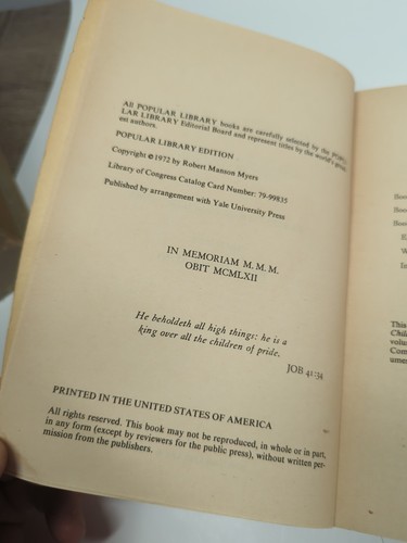 Robert Manson Myers THE CHILDREN OF PRIDE: Many Mansions. Popular Library 1972 - Picture 8 of 24
