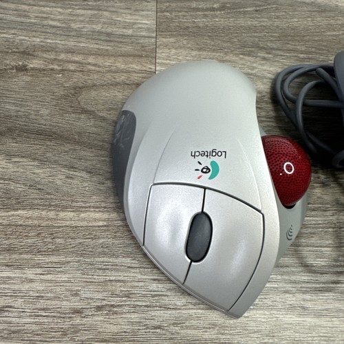 Logitech Cordless Trackman Wheel Ball Marble Mouse T-RA18 USB Receiver C BA4 MSE - Picture 2 of 7