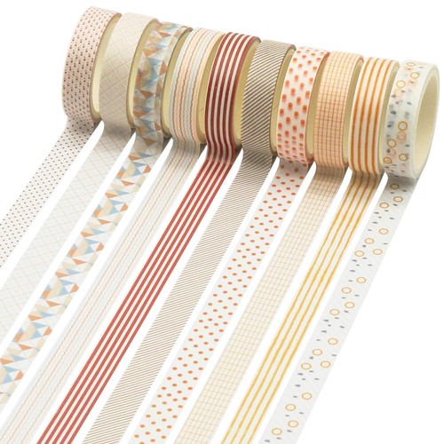 40 Rollen Slim Washi Tape Geschenkbox Set Deko Papierbänder 10 mm breit Fo... - Bild 4 von 7