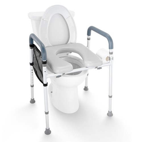 VEVOR Raised Toilet Seat 19.3"-25.2" 350 lbs Universal Toilet Riser for Elderly - Picture 12 of 12