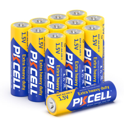 12Pcs 1.5V R6P 2A UM3 Double A Cell Carbon-Zinc AA Batteries for Digital Lock