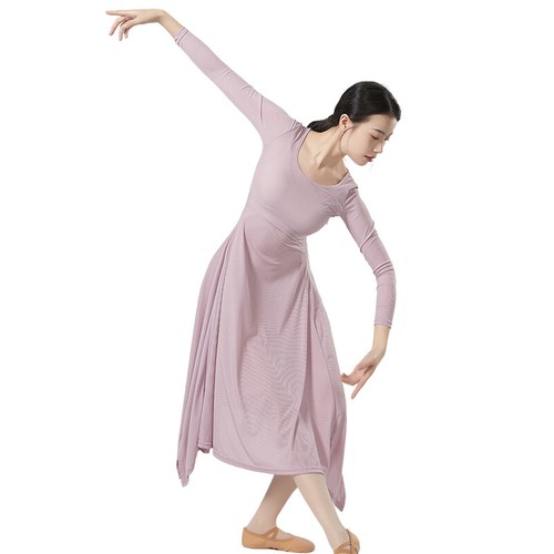 New Dance Dress Classical Dance Modern Dance Dress Solid Color Practice Dress - Picture 5 of 20