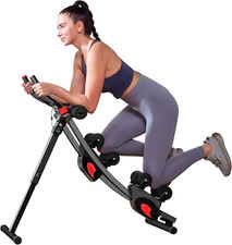 Dual-Track Ab Workout Machine with 4 Adjustable Heights, Foldable Core  Abdomin