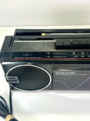 Vintage Craig Ghettoblaster Kassettenrekorder AM FM Stereo Grafik Equalizer Radio - Bild 9 von 12