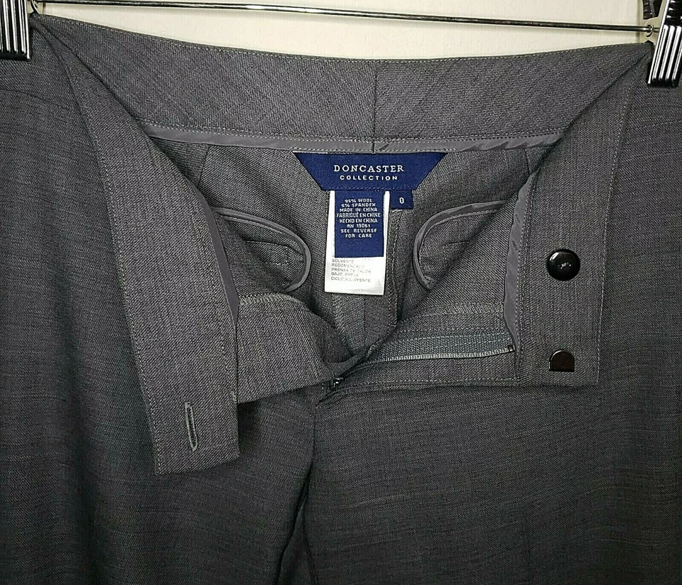 New Doncaster Collection Women's Size 0 Wool Gray Dress Pants MSRP $350 (A6) - Image 3 of 4