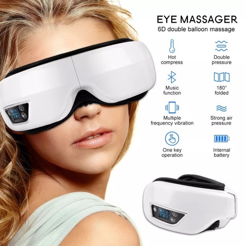 6D Bluetooth Smart Airbag Vibration Electric Eye Massager Eye Care Heat Music - Picture 2 of 6