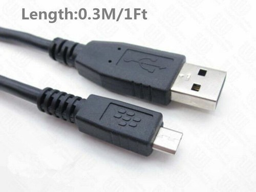 5X Blackberry Short 30CM 1ft Micro USB Data Charger Cable Cord Portable Power - Picture 3 of 4