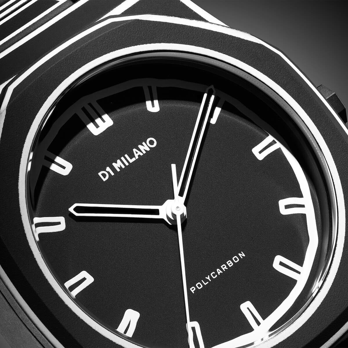D1 Milano Wristwatch Pcbj33 Polycarbonate Black Sketch