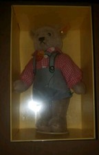 Steiff Hans Lederhosen Teddy Bear Boy 0276/28 With Stand 11 Inch Wool Blend 1985