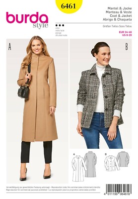 Burda Style Schnittmuster - Mantel & Jacke - Nr. 6461
