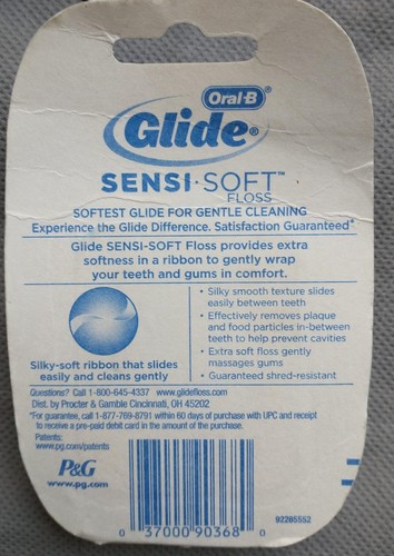 3 X Sensi Soft Glide Oral-B Smooth Mint Dental Floss Easy Slide 38.2 Yd RARE - Picture 2 of 2