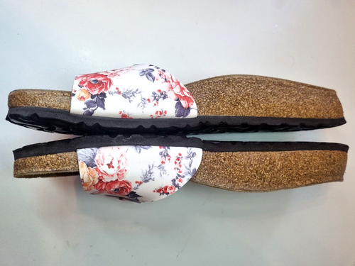 Papillio Birkenstock Sandalen - Größe UK 7 - EU 40 - Ledersohle - PeachFloral schmale Passform - Bild 2 von 4