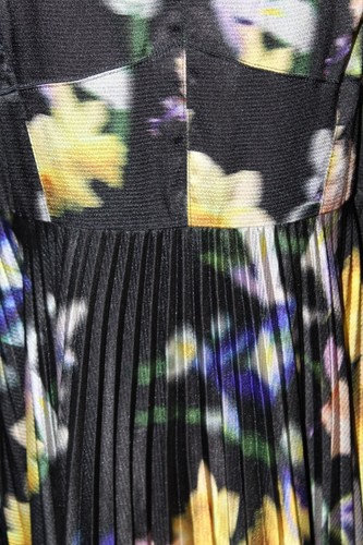 ML Monique Lhuillier Ella Floral Satin Midi Pleated Dress. Sz. 14 - Picture 7 of 13