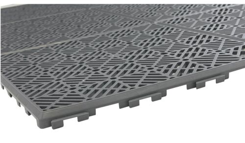 Interlocking Garden Plastic Tiles Nonslip Walkway Lawn Patio Floor Grey 30x30cm - Picture 3 of 6